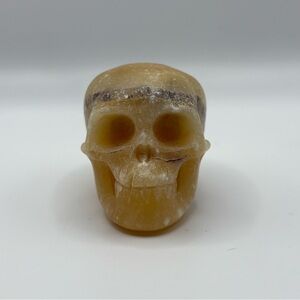 Yellow Calcite Crystal Skull Carving 1.5”